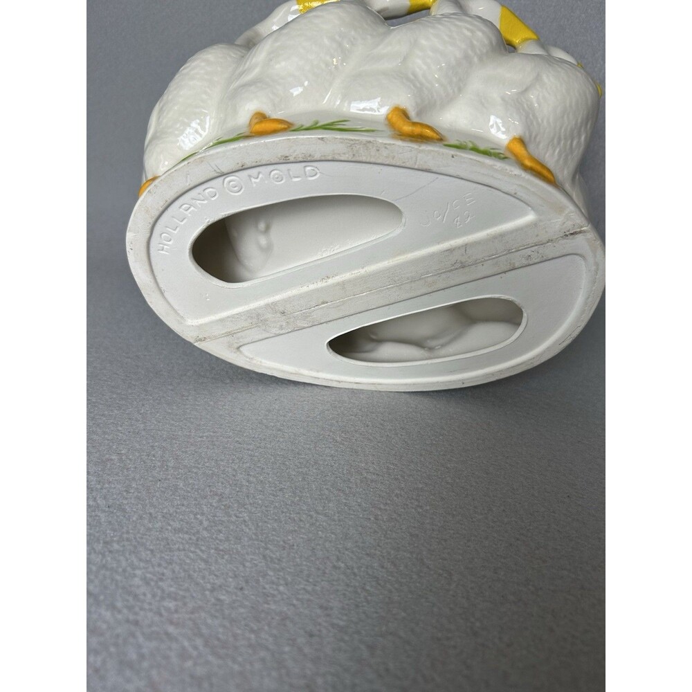 VTG Ceramic Holland Mold White Geese Ducks Goose Oval Dish Decor 80s Cottagecore - Picture 9 of 10